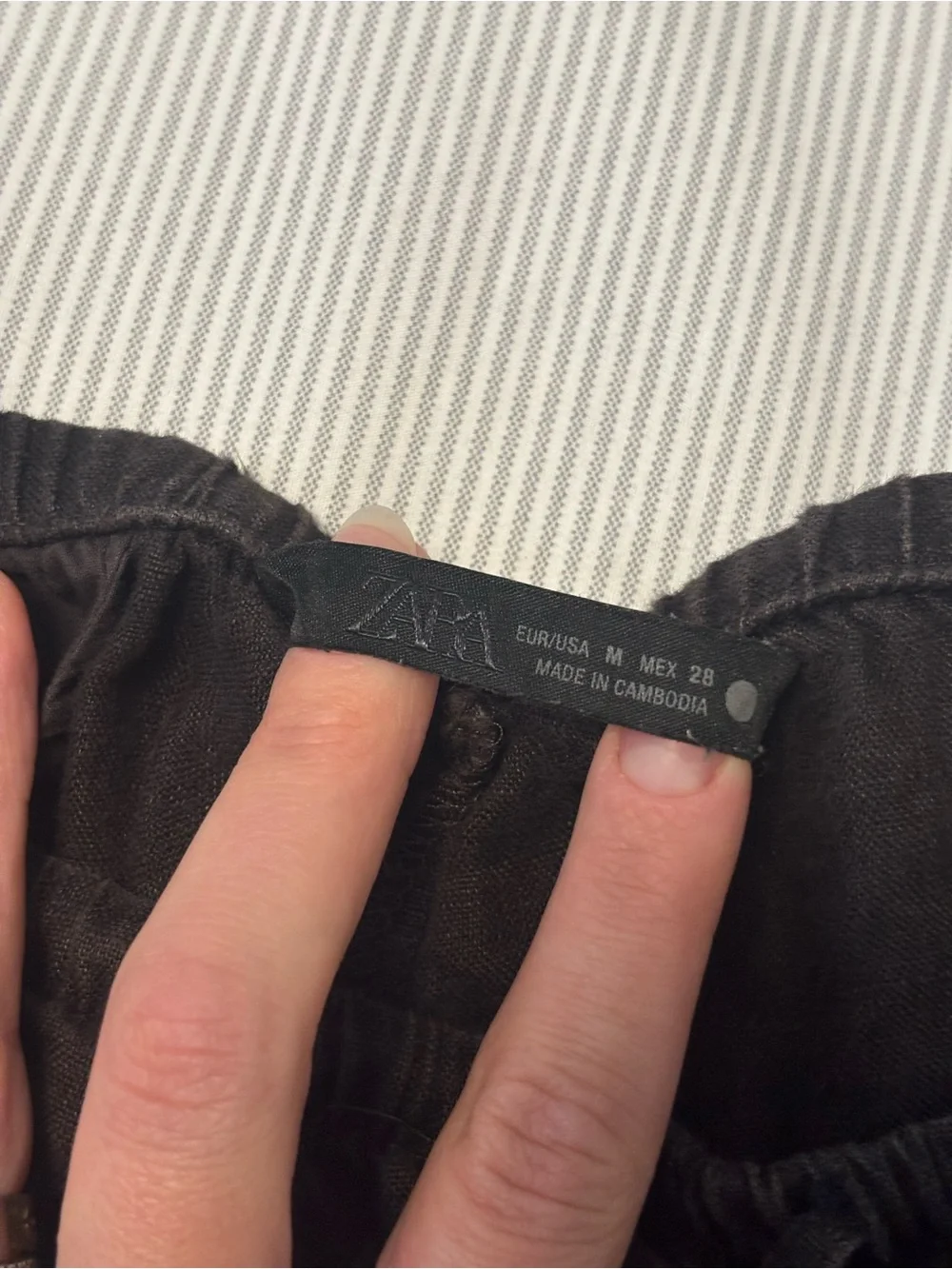 Zara linen set -chocolate brown - Elastic Waist